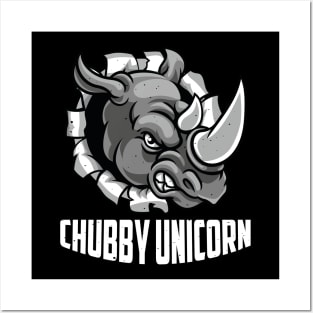 Angry Chubby Unicorn Rhino Gift Posters and Art